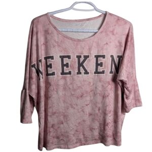 Pink Boxy 3/4 Sleeve Sweatshirt